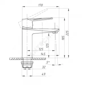 Смеситель для умывальника одноручный STEEL Профсан PSM-300-5