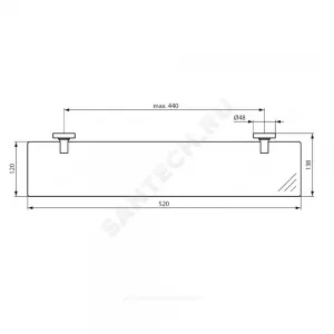 Полка подвесная матовое стекло IOM хром Ideal Standard A9124AA
