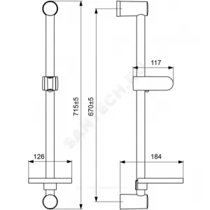 Штанга для душа с мыльницей L=700мм FRESH Vidima BA219AA