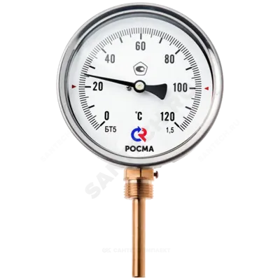 Термометр биметаллический радиальный Дк100 L=150мм G1/2" 350С БТ-52.211 Росма 00000002669