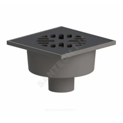 Трап нерегулируемый с механическим "сухим" затвором Дн 50 с чугунной решёткой 150х150мм вертикальный выпуск Татполимер ТП-102.50-150VPMs