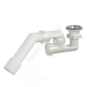 Сифон для поддона регулируемый 1 1/2"x50/40 с переходной трубкой 45гр выпуск с нержавеющей решёткой D=70мм Орио А-82587