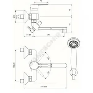 Смеситель для ванны с душем одноручный LOGIK Vidima BA280AA