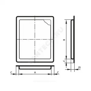 Люк-дверца с фланцем и ручкой пластик 400х600 с ручкой Эра Л Л4060Р