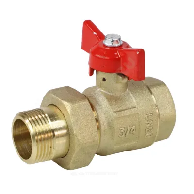 Кран шаровой латунь Крепыш 332 аналог 11б27п1 Ду 20 Ру16 ВР/"американка" полнопроходной бабочка ГАЛЛОП 103230