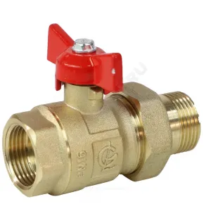 Кран шаровой латунь Крепыш 332 аналог 11б27п1 Ду 15 Ру16 ВР/"американка" полнопроходной бабочка ГАЛЛОП 103225