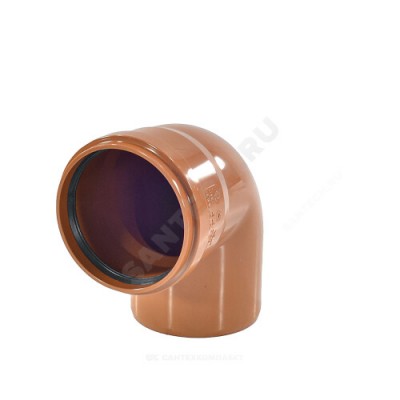 Отвод НПВХ с раструбом коричневый Дн 160х87гр б/нап в/к Агригазполимер