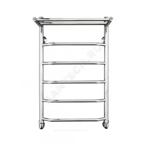 Полотенцесушитель водяной нерж сталь Лесенка Ду 25 (1") НР с полочкой 500х600мм 4П нижнее подключение в/к соединитель (1"х3/4") Вектра Элит-Металл В-13-07