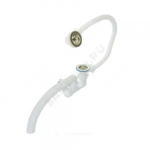 Слив-перелив для ванны регулируемый 1 1/2"x40 выпуск с нержавеющей решёткой Эконом Орио Е-80081