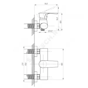 Смеситель для душа одноручный ЭЛИТ Профсан PSM-100-4