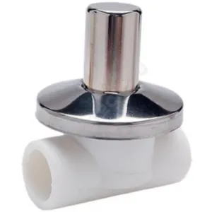 Клапан (вентиль) PP-R запорный белый хромированный Дн 32х90гр внутренняя пайка VALFEX 10154032