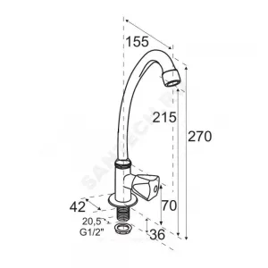 Кран настольный короткий излив Стандарт Моно ЦС КрН-11/2К D16 М_Крест Центр Сантехники (Подольск) СМ509711 Кран настольный короткий излив Стандарт Моно ЦС КрН-11/2К D16 М_Крест Центр Сантехники (Подольск) СМ509711