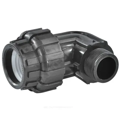 Отвод компрессионный ПЭ НР Дн 63х1 1/2"х90гр 100263112