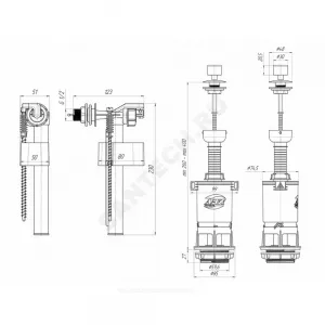 Арматура для бачка сливная/наливная Эконом 1/2" боковое подключение шток хром 1/реж АНИ Пласт WC4050M