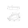 Ванна акриловая Майорка L 150х90 без ножек левосторонняя Santek 1.WH11.1.984