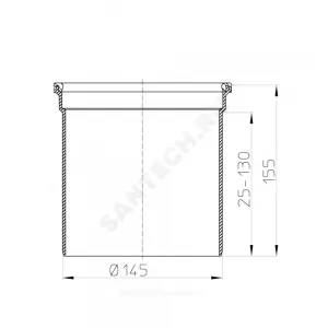 Удлинитель PP Дн 145 для трапов и кровельных воронок L=155мм HL HL350