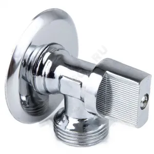 Кран шаровой латунный бытовой хром 1044 G1/2"х3/4" Ру10 НР переходной бабочка с отражателем Aquasfera 1044-01