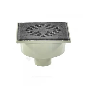 Трап нерегулируемый с гидрозатвором Дн 50 с нержавеющей решёткой 150х150мм вертикальный выпуск Татполимер ТП-102.50-150VSHs