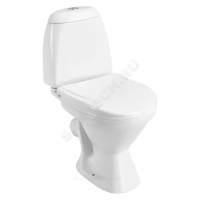 Унитаз-компакт Римини белый нижний подвод косой выпуск 2/реж дюропласт Santek 1.WH30.2.130