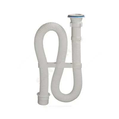 Сифон для умывальника/мойки гофрированный 1 1/2"x40 с переходником на 50мм L=1000мм выпуск с пластиковой решёткой D=70мм Орио АC-7011