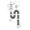 Сифон для умывальника/мойки гофрированный 1 1/2"x40 с переходником на 50мм L=1000мм выпуск с пластиковой решёткой D=70мм Орио АC-7011