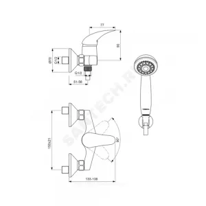 Смеситель для душа одноручный ORION Vidima BA003AA