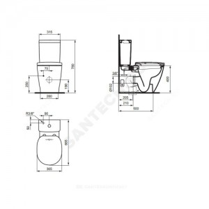 Унитаз без бачка СONNECT горизонт/выпуск с функцией биде без сиденья Ideal Standard E781701 Унитаз без бачка СONNECT горизонт/выпуск с функцией биде без сиденья Ideal Standard E781701