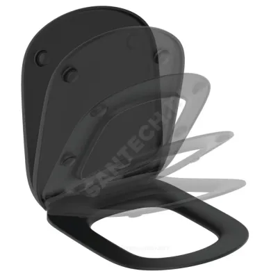 Сиденье для унитаза TESI черное Soft close Ideal Standard T3529V3