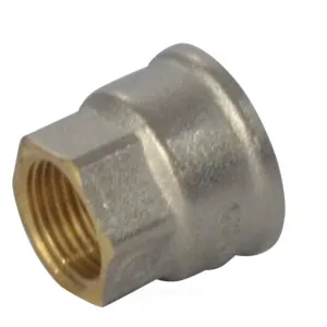 Муфта латунь никель переходная Ду 15х10 (1/2"х3/8") ВР/ВР 9019 ГОСТ 32585-2013 Aquasfera 9019-09