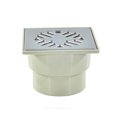 Трап нерегулируемый с поплавковым "сухим" затвором Дн 110 с нержавеющей решёткой 150х150мм вертикальный выпуск Татполимер ТП-104.110-150VSDs