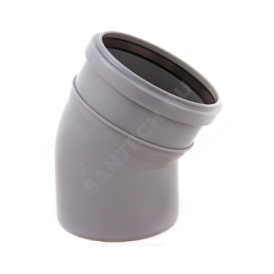 Отвод PP-H серый Дн 50х45гр б/нап в/к RTP (РосТурПласт) 11344