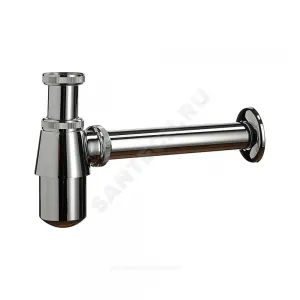 Сифон для умывальника бутылочный латунь 1 1/4"x32 с прямой трубкой 32 хром без выпуска Орио CX-403