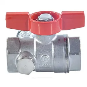 Кран шаровой латунь со спускником R251S хром Ду 15 Ру42 ВР 1/2" бабочка со спускником Giacomini R251SX003