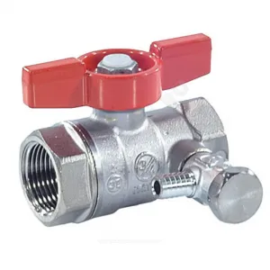 Кран шаровой латунь со спускником R251S хром Ду 15 Ру42 ВР 1/2" бабочка со спускником Giacomini R251SX003