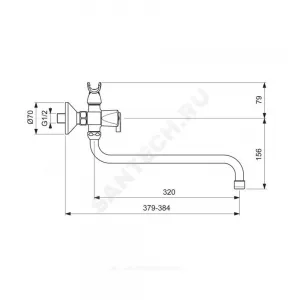 Смеситель для ванны с душем двуручный PRACTIC Vidima BA343AA