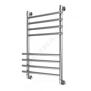 Полотенцесушитель водяной нерж сталь Лесенка Ду 25 (1") НР 400х400мм 4П нижнее подключение в/к соединитель (1"х3/4") Дельта-Люкс Элит-Металл В-15-01