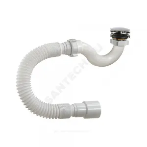 Сифон для поддона трубный 1 1/2"x50/40 с гофрой 40х40/50 слив клапан "клик-клак" (грибок), пробка D=70мм Орио А-20589