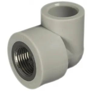 Угольник PP-R комбинированный серый Дн 20х1/2" ВР VALFEX 10125020Г