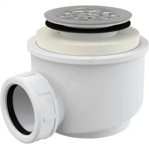 Сифон для поддона 1 1/2"x50/40 h=72мм с нержавеющей решёткой D=72мм Alca Plast A46-50