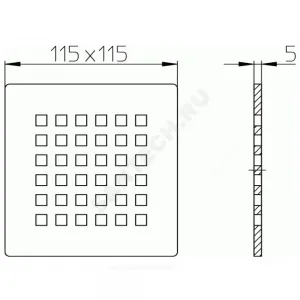 Решетка для трапов нержавеющая сталь 115х115мм HL HL3120