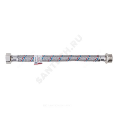 Подводка гибкая для воды нержавеющая оплетка ГИГАНТ 3/4" г-ш L=0,3 м AQUALINE 4954