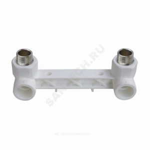 Планка PP-R монтажная белая НР Дн 25х1/2" под смеситель с водорозетками VALFEX 10124220