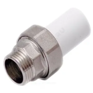 Муфта PP-R комбинированная разъемная белая Дн 50х1 1/2" наруж пайка/НР RTP (РосТурПласт) 14291