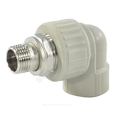 Угольник PP-R комбинированный разъемный серый НР Дн 25х1/2" для радиатора VALFEX 10238134Г