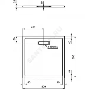 Поддон душевой акрил квадрат ULTRAFLAT NEW 800х800х25 Ideal Standard T446601