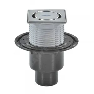 Трап регулируемый с "сухим" затвором "Primus" Дн 50/75/110 с нержавеющей решёткой 115х115мм с фиксацией решетки Klick-Klack вертикальный выпуск HL HL310NPr-3000