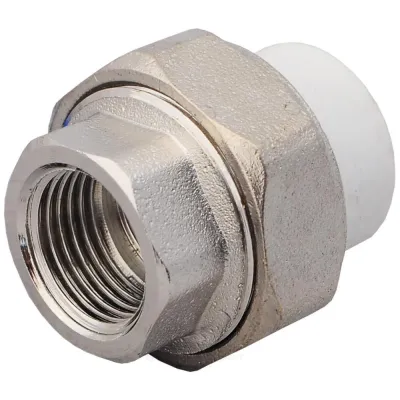 Муфта PP-R комбинированная разъемная белая ВР Дн 20х1" RTP (РосТурПласт) 10614