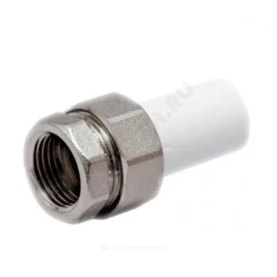 Муфта трубная PP-R комбинированная разъемная белая ВР Дн 25х3/4" Ру25 VALFEX 10157020