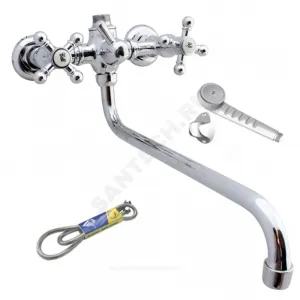 Смеситель для ванны с душем двуручный круглый излив, душевой шланг н/ж сталь, хромированная пластиковая лейка и кронштейн Стандарт ЦС-СМ 295-4 М_Крест Центр Сантехники (Подольск) СМ500225 Смеситель для ванны с душем двуручный круглый излив, душевой шланг н/ж сталь, хромированная пластиковая лейка и кронштейн Стандарт ЦС-СМ 295-4 М_Крест Центр Сантехники (Подольск) СМ500225