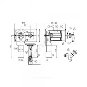 Сифон для стиральной машины 3/4"x40/50 скрытый монтаж HL HL406